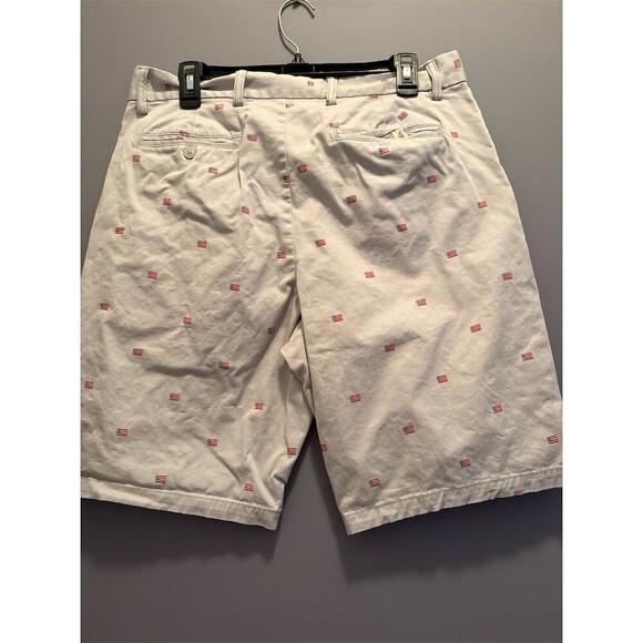 Old Navy Chino Shorts Men's 34 Light Gray American Flag Print Slim Fit - Picture 6 of 10